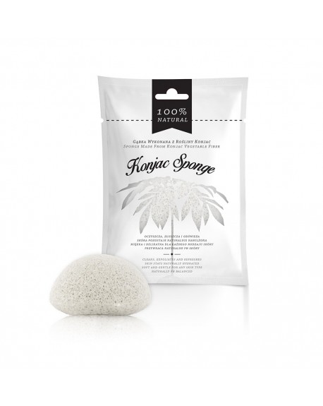 Esponja de rosto esfoliante de fibra de konjac branca