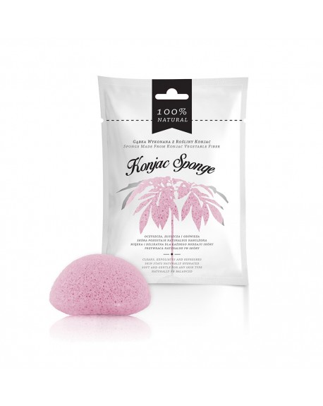 Esponja de rosto esfoliante de fibra de konjac rosa