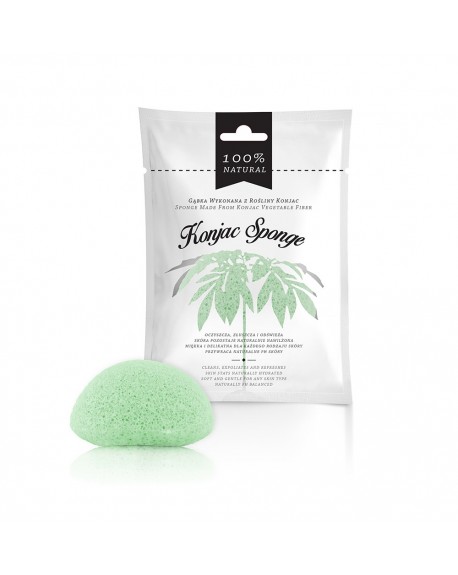 Esponja de rosto esfoliante de fibra de konjac verde